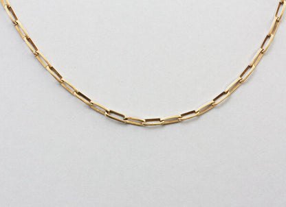 French 18ct Yellow Gold Fancy Link Paperclip Chain Necklace