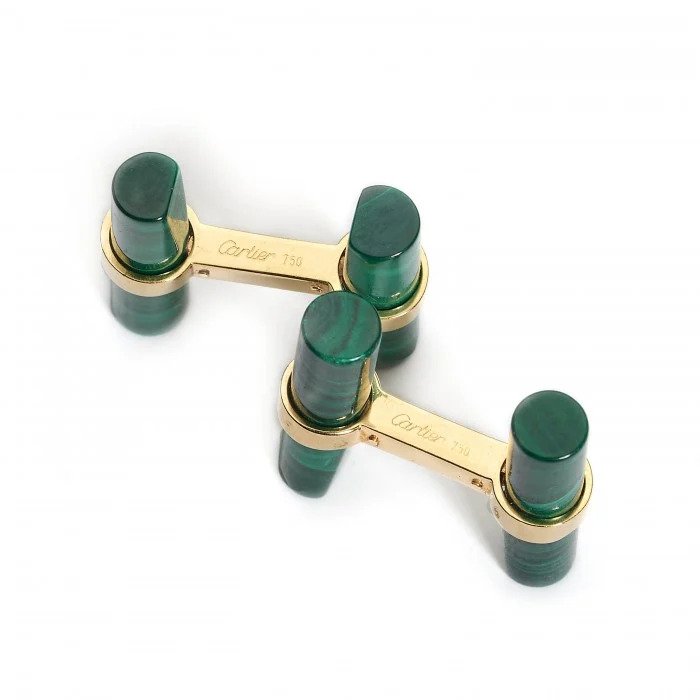 Vintage Cartier Cufflink Set with Multiple Gemstone Batons
