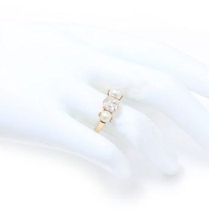 Antique Victorian Old Cushion Cut Diamond and Natural Pearl Three Stone Ring in 15ct Gold, 19th century Circa 1890s