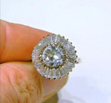 Old Cut Diamond Ballerina Cluster Ring, 1.80 carats