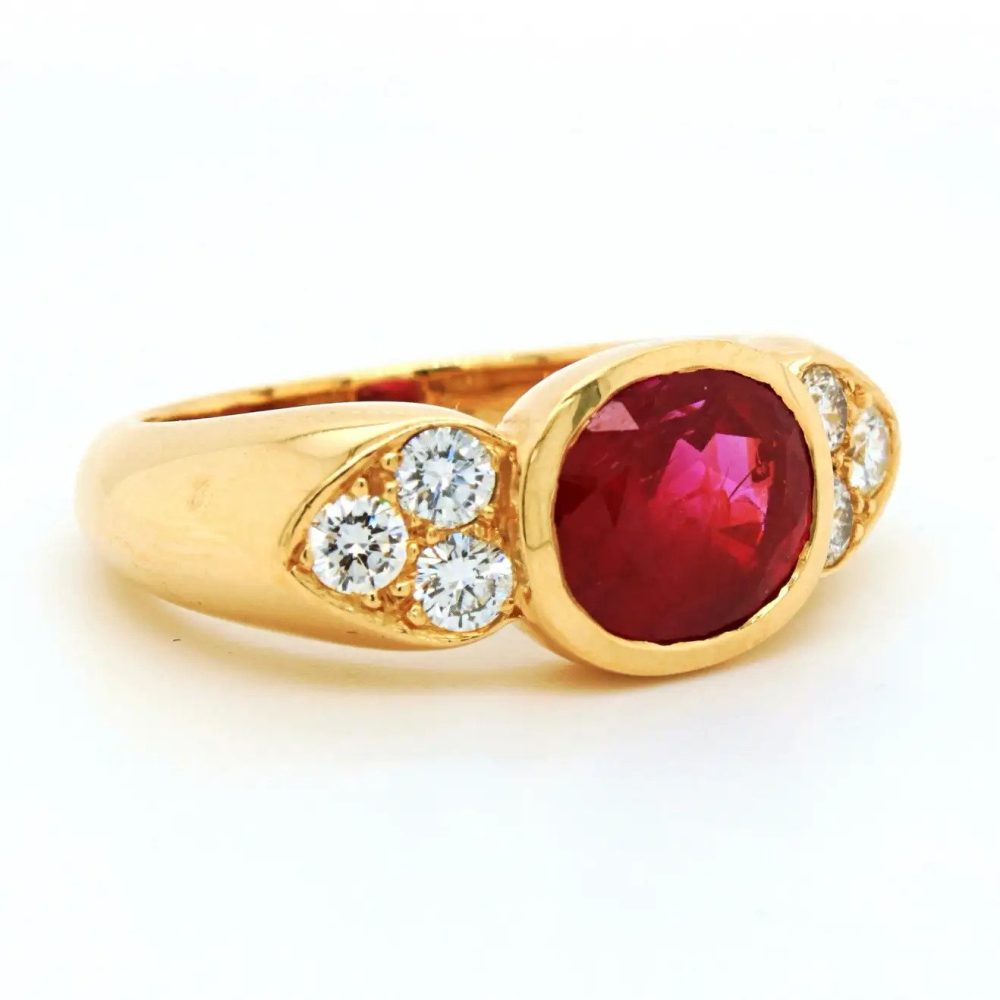 Vintage 2.65ct No Heat Burma Ruby and Diamond Ring