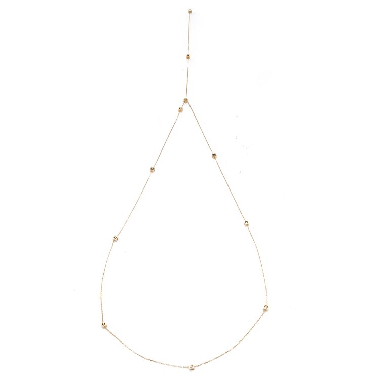 Gucci 18ct Yellow Gold G Logo Cube Long Chain Necklace with Adjustable Clasp