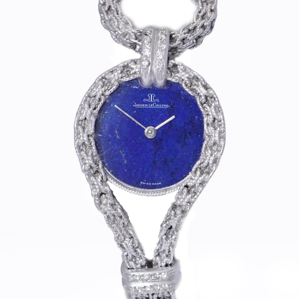 Jaeger LeCoultre 18ct White Gold Watch with Lapis Lazuli Dial