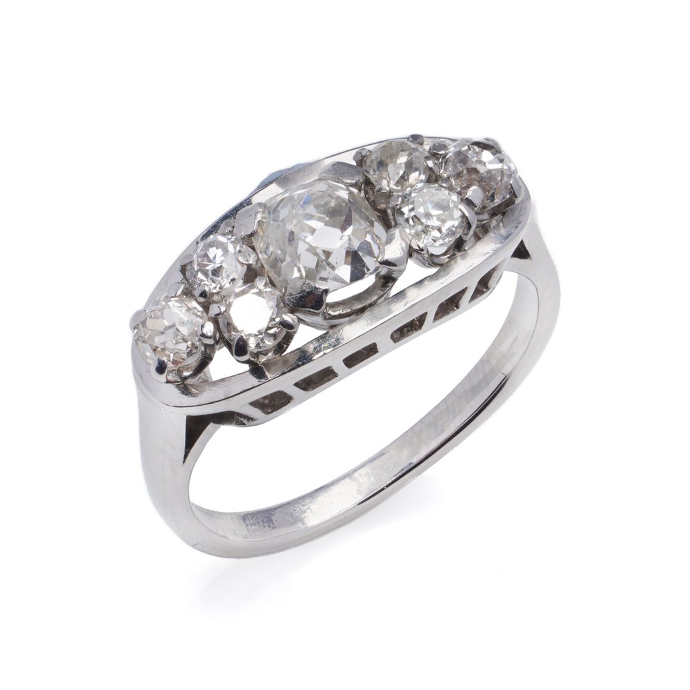 Vintage 1.76cts Old Mine Cut Diamond Dress Ring