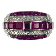 Oscar Heyman Ruby Diamond and Platinum Dress Ring; set with 4.80cts step cut rubies and 0.80cts round brilliant cut diamonds. Numbered 20544. Made in 1935 by Black Starr and Frost for Oscar Heyman Brothers
