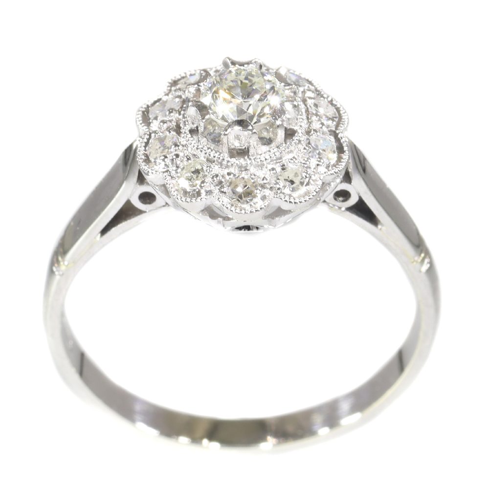 Vintage 1950s Diamond Floral Cluster Ring