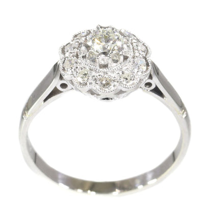 Vintage 1950s Diamond Floral Cluster Ring