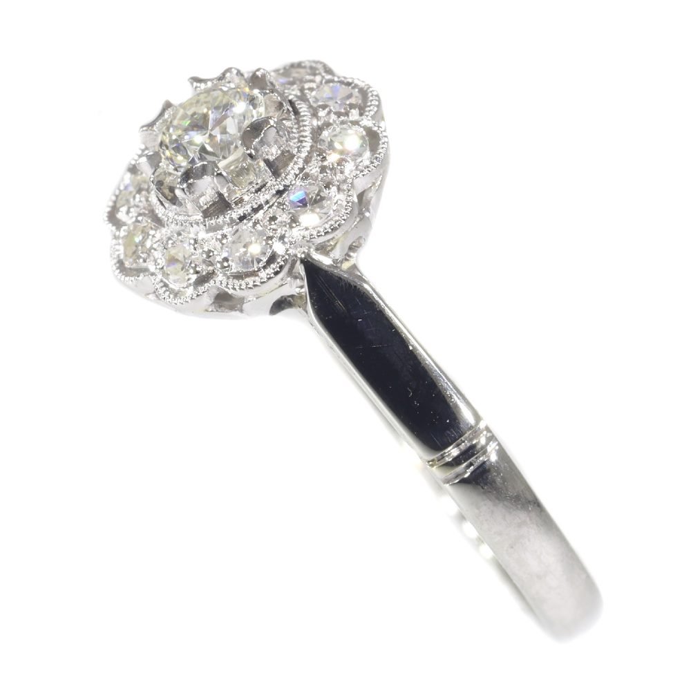 Vintage 1950s Diamond Floral Cluster Ring