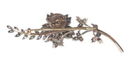 Antique Victorian Diamond Trembleuse Floral Spray Brooch en Tremblant