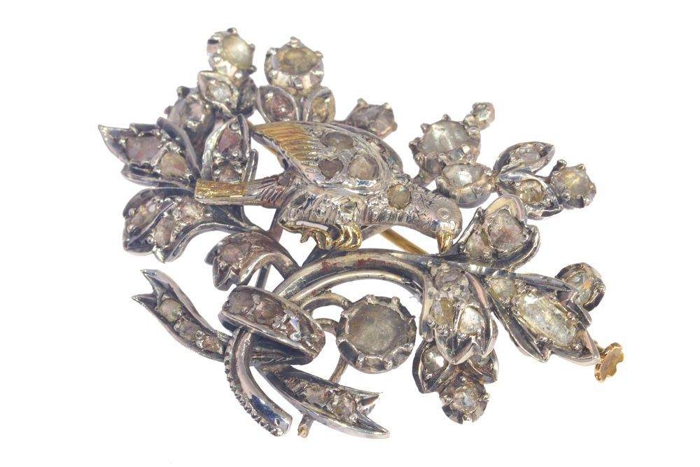Antique Diamond Brooch with bird