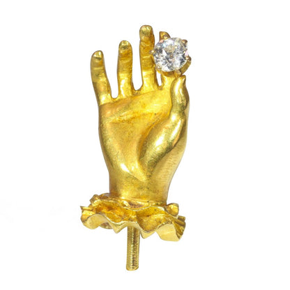 Antique 18ct Yellow Gold Tiepin Hand Holding Old Mine Cut Diamond, 0.20 carats, 19th century, Circa 1830