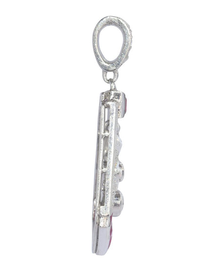 Art Deco Platinum Ruby and Old Cut Diamond Pendant
