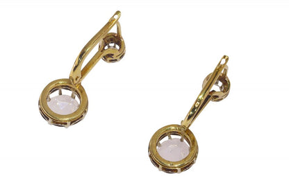 18ct Gold Diamond Drop Earrings Circa 1930