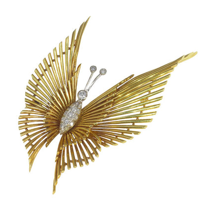 Vintage Diamond Set Butterfly Brooch