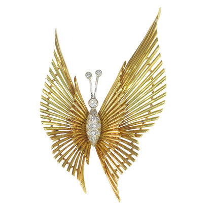 Vintage Diamond Set Butterfly Brooch