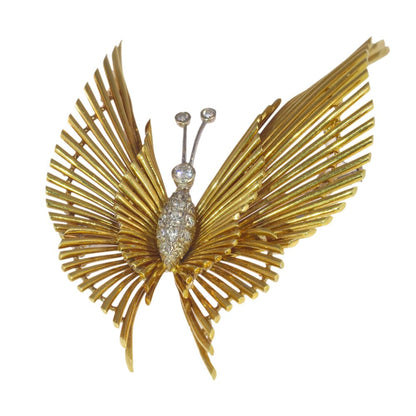 Vintage Diamond Set Butterfly Brooch