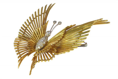 Vintage Diamond Set Butterfly Brooch