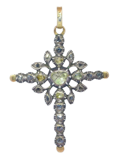 Antique Victorian Diamond Cross Pendant