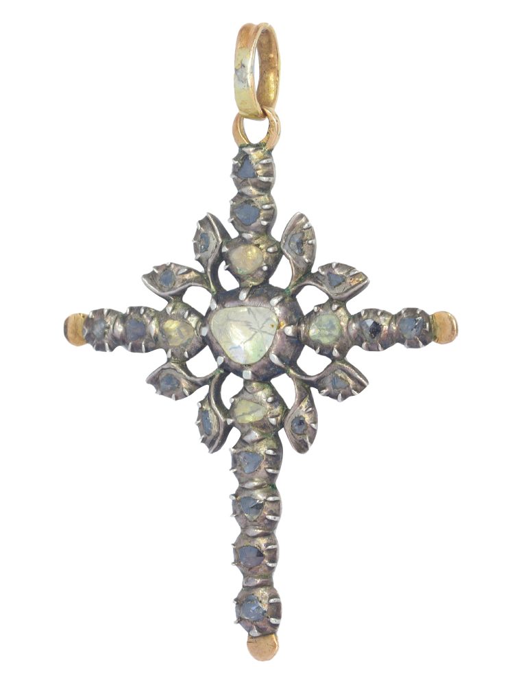 Antique Victorian Diamond Cross Pendant