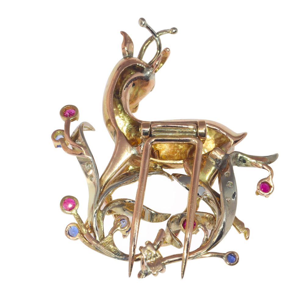 Vintage Bambi Gem Set Brooch