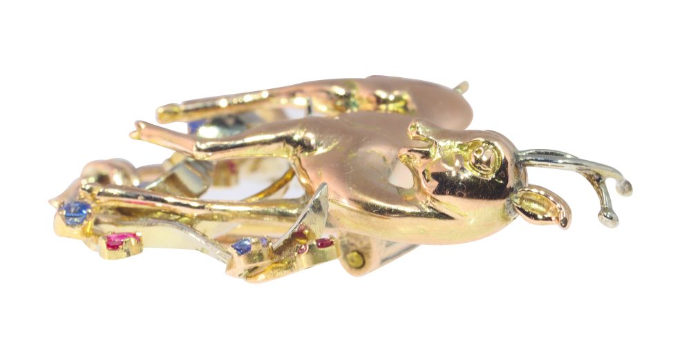 Vintage Bambi Gem Set Brooch