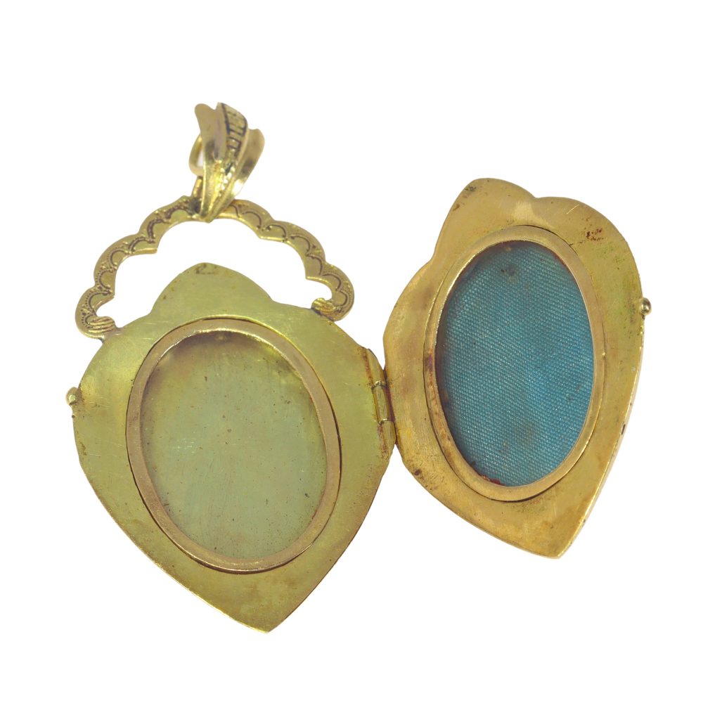 Antique Victorian Enamel and Pearl Pendant Locket