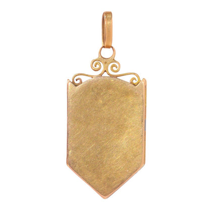 Antique Victorian Enamel Butterfly and Flowers Pendant Locket