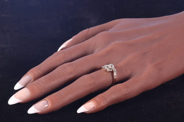 Antique Old Cut Diamond Engagement Ring In Platinum And 18 Carat Yellow Gold