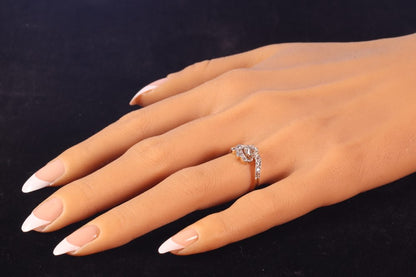 Antique Old Cut Diamond Engagement Ring In Platinum And 18 Carat Yellow Gold