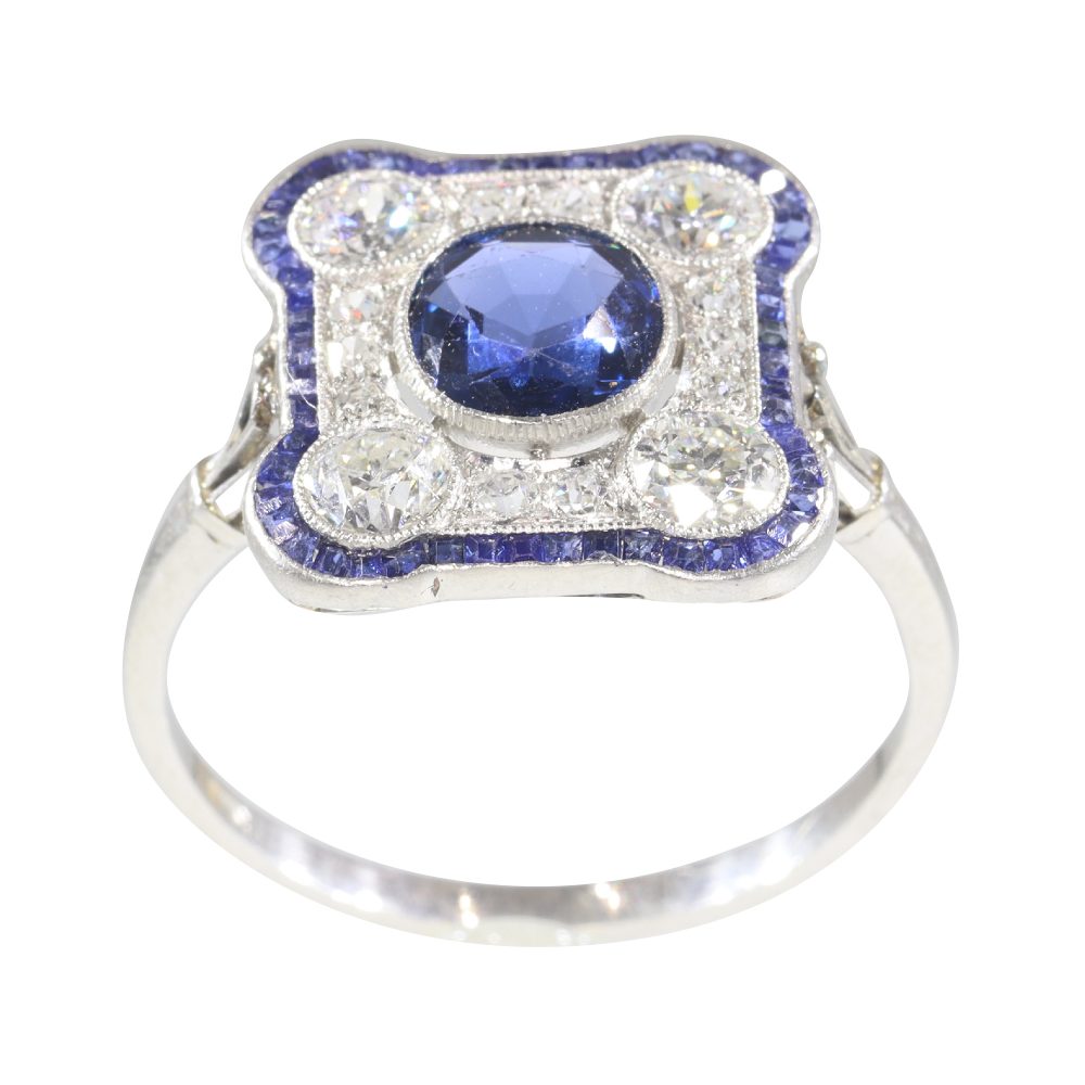 Sapphire deco ring