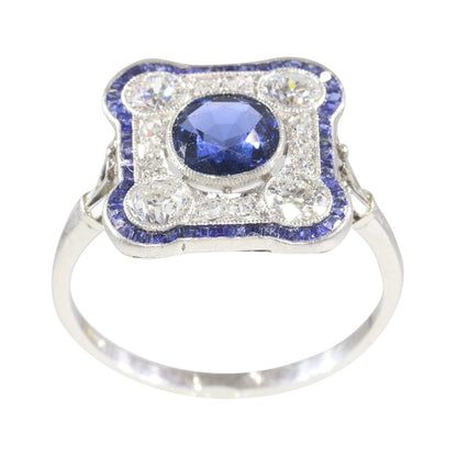Sapphire deco ring