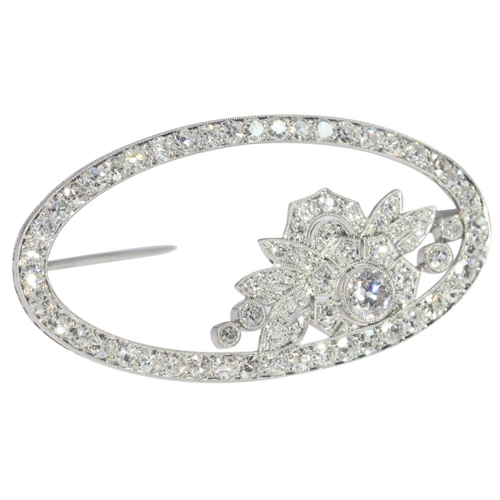 Vintage 3.60ct Diamond Floral Brooch