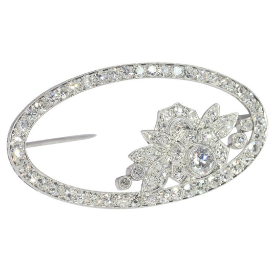 Vintage 3.60ct Diamond Floral Brooch