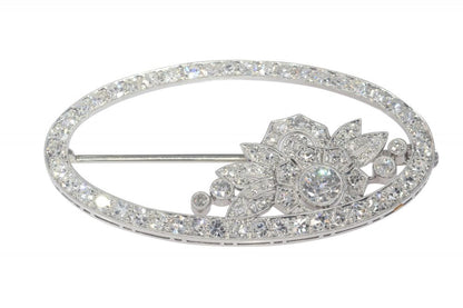 Vintage 3.60ct Diamond Floral Brooch