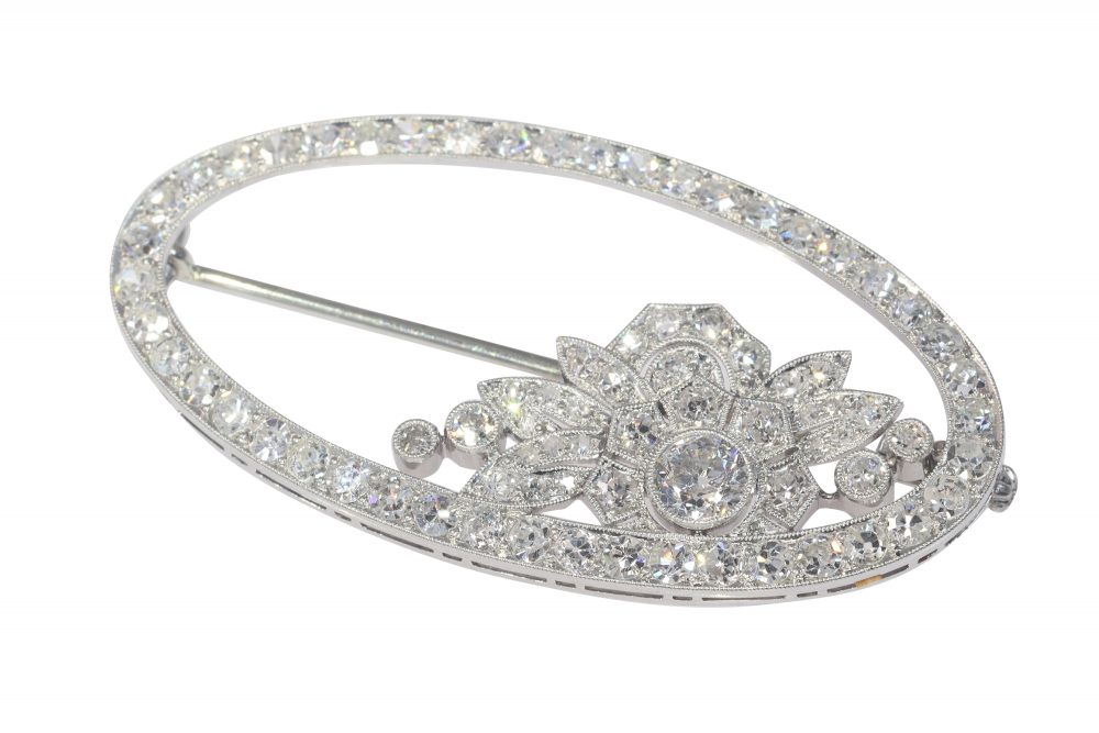 Vintage 3.60ct Diamond Floral Brooch
