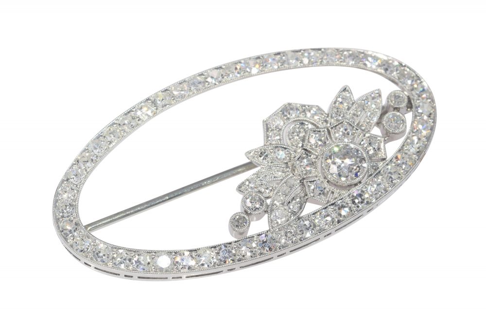 Vintage 3.60ct Diamond Floral Brooch