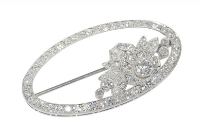 Vintage 3.60ct Diamond Floral Brooch