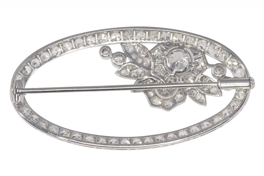 Vintage 3.60ct Diamond Floral Brooch