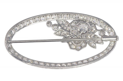 Vintage 3.60ct Diamond Floral Brooch