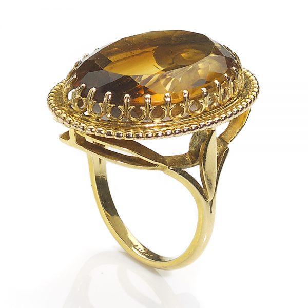 Large Citrine Dress Ring
