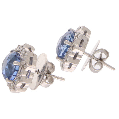 Sapphire and diamond earrings in white gold