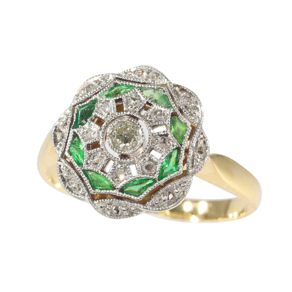 Art Deco Antique Diamond Target Ring