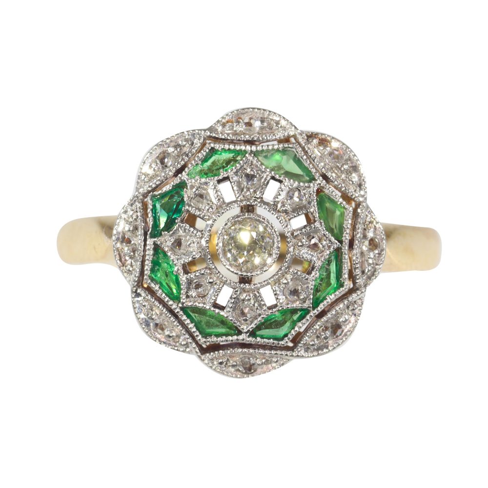 Art Deco Antique Diamond Target Ring
