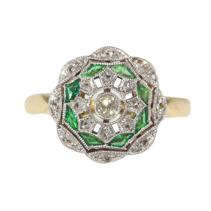 Art Deco Antique Diamond Target Ring