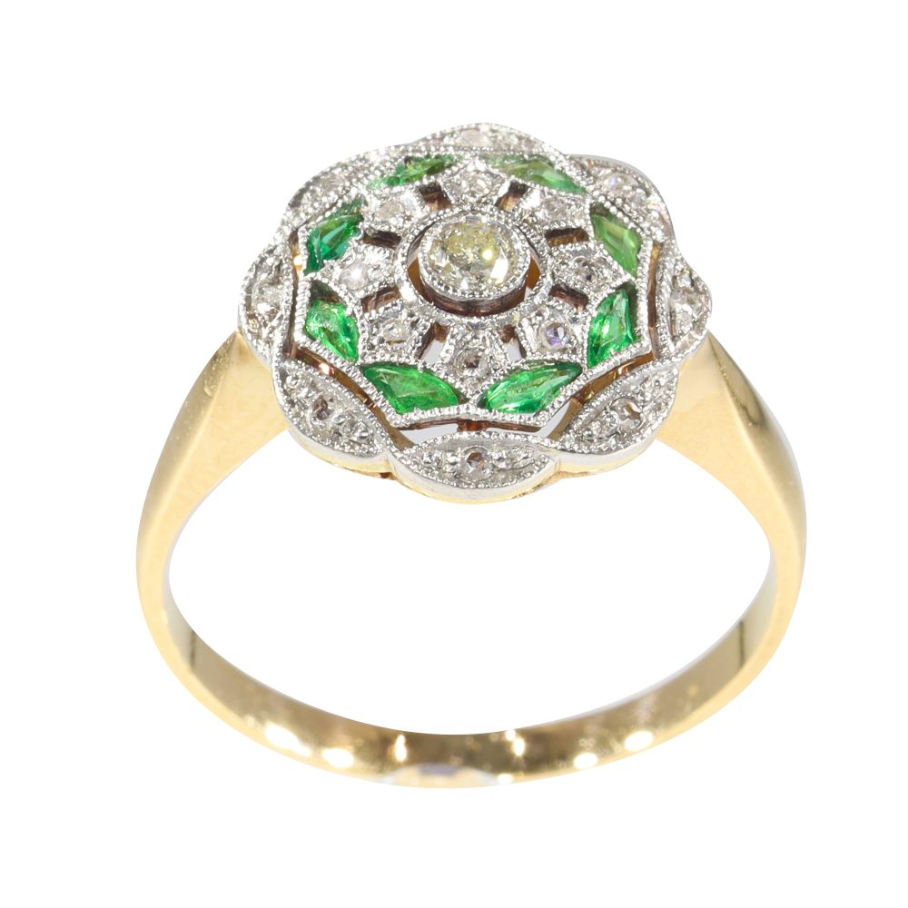 Art Deco Antique Diamond Target Ring