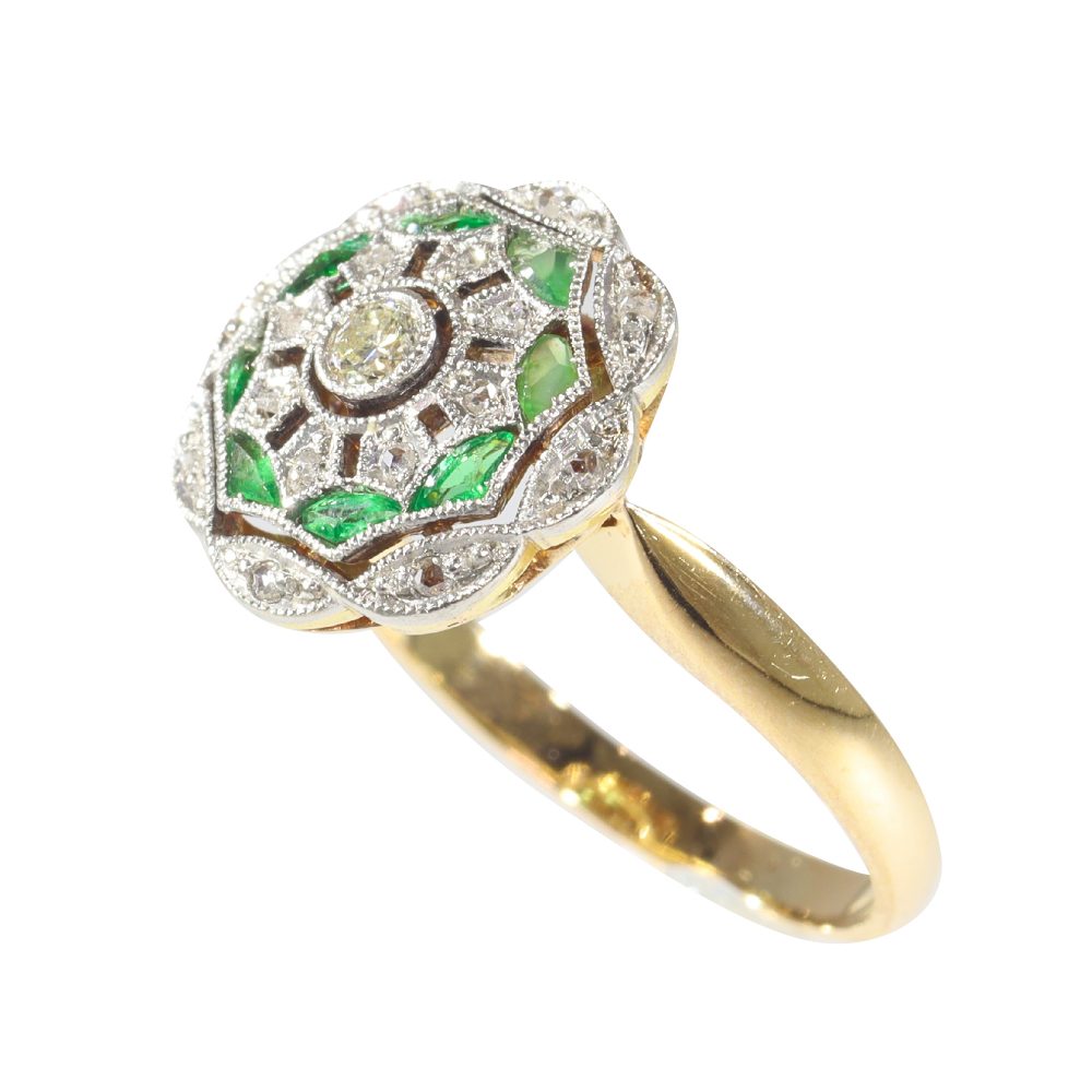Art Deco Antique Diamond Target Ring
