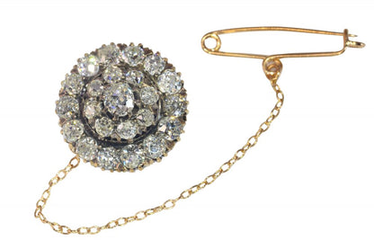 Antique Victorian 5cts Old Cut Diamond Brooch