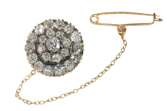 Antique Victorian 5cts Old Cut Diamond Brooch