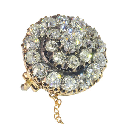 Antique Victorian 5cts Old Cut Diamond Brooch