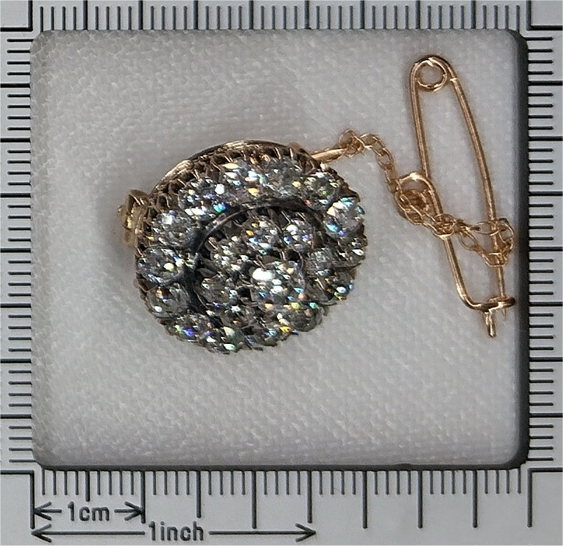 Antique Victorian 5cts Old Cut Diamond Brooch